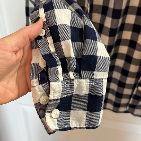 J. Crew blue & white checkered button up size XS - Picture 6 of 13